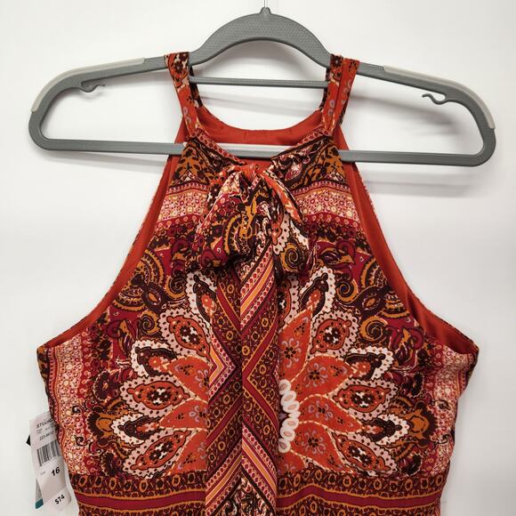 NWT Sandra Darren Boho Halter Sundress w/ Hankered-chief Hem Plus Women's 16 - Picture 9 of 12